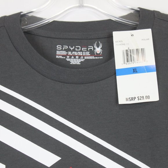NWT Spyder Limitless XL Grey Short Sleeve Graphic T-Shirt - Picture 3 of 5